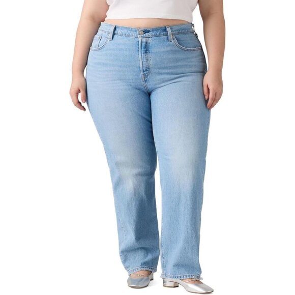 Women's 501 Original Fit Jeans Plus Size Straight Leg High Rise Cotton Stretch